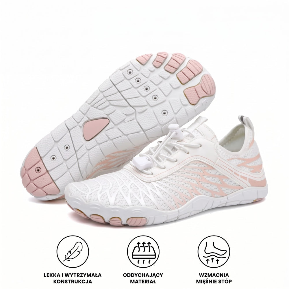Swoboda – biało-różowe buty barefoot