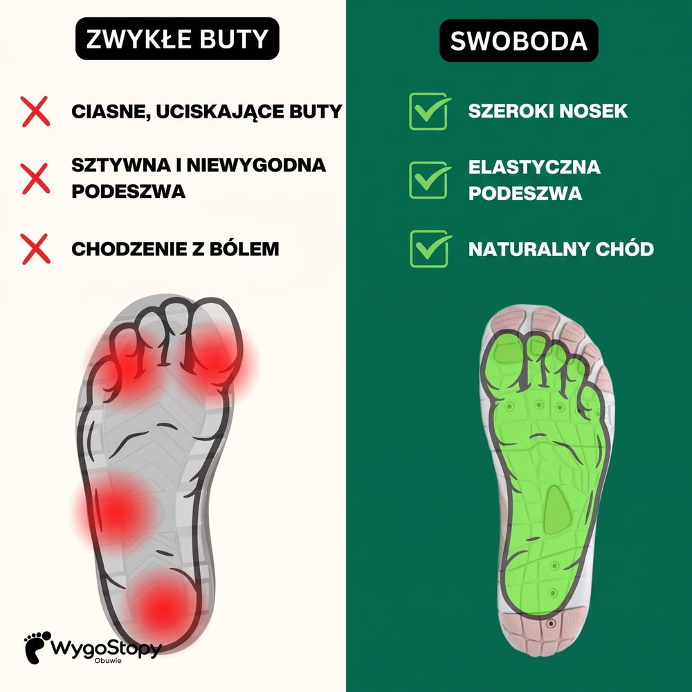 Swoboda a zwykłe buty